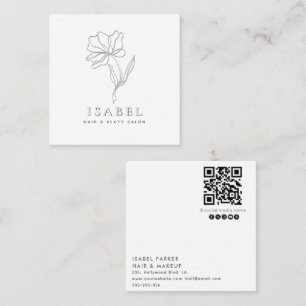 Beruflicher Buchstabe abstrakt floral Qr Quadratische Visitenkarte