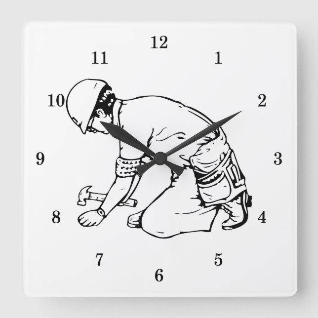 Beruflicher Carpenter Quadratische Wanduhr (Vorderseite)