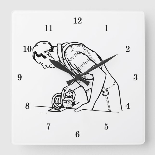 Beruflicher Carpenter Quadratische Wanduhr (Vorderseite)
