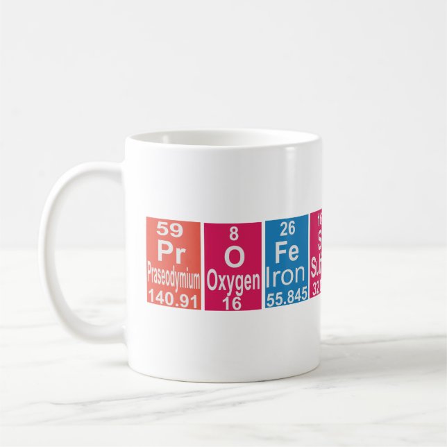 BERUFLICHER CHEMISTRIERUNGSZEITTISCH. KAFFEETASSE (Links)