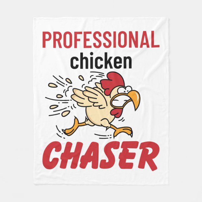 Beruflicher Chicken Chaser Hühner Bauer Fleecedecke (Vorderseite)
