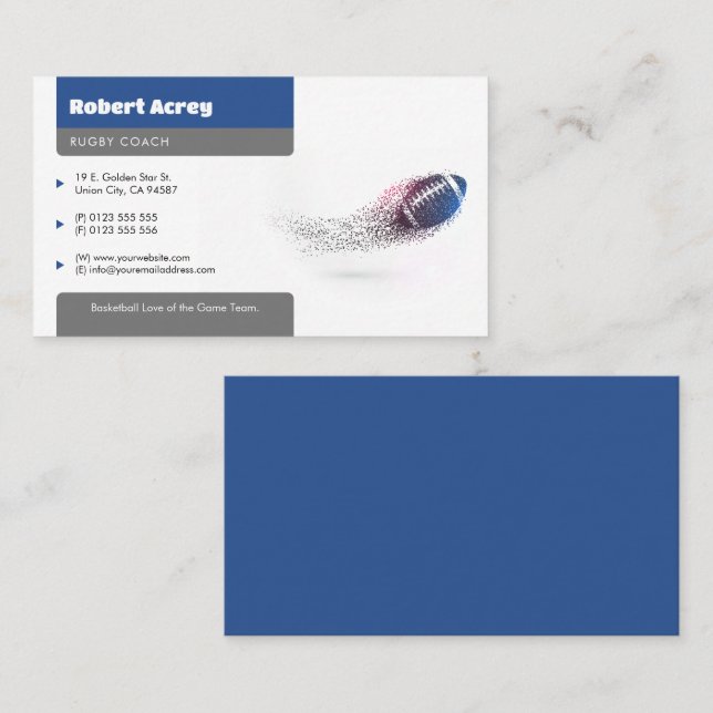 Beruflicher Coach | American Football Sport Visitenkarte (Vorne/Hinten)