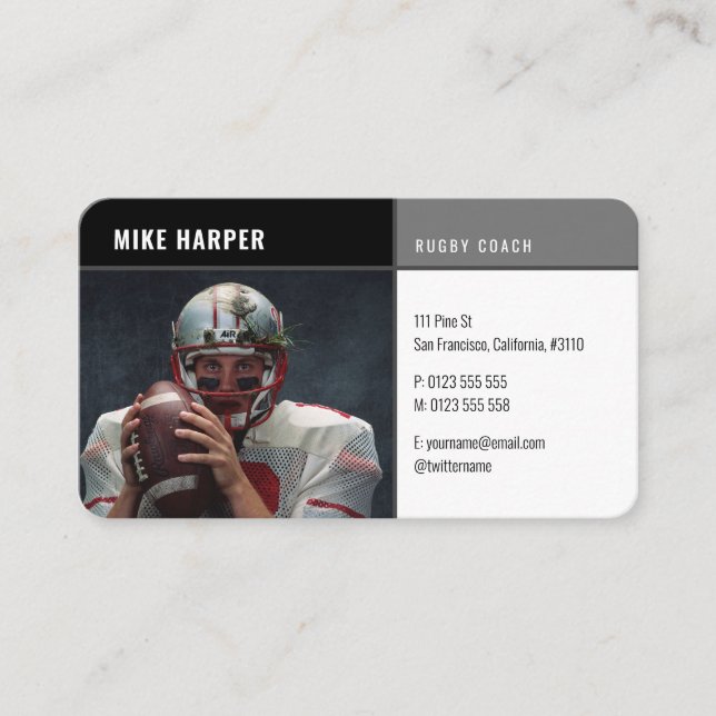 Beruflicher Coach | Rugby Master Sport Visitenkarte (Vorderseite)