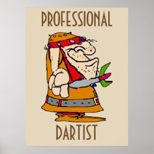 Beruflicher Dart Player, Text bearbeiten Poster