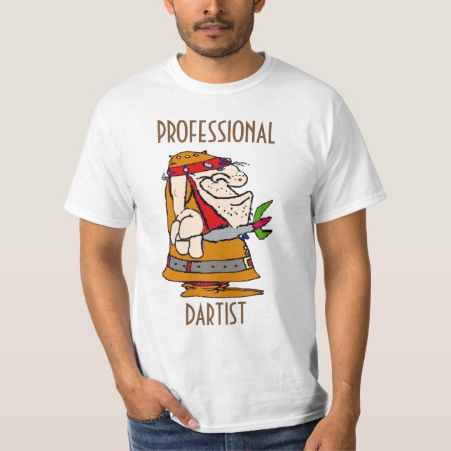 Beruflicher Dart Player, Text bearbeiten T-Shirt (Vorderseite)