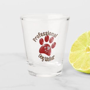 Beruflicher Dog Walker Pet Pad Print Puppy Schnapsglas