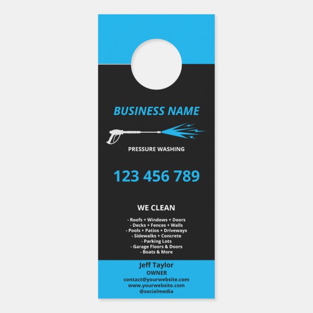 Beruflicher Druck Power waschen Waschmaschine Türanhänger (Vorderseite)