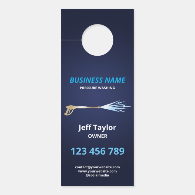 Beruflicher Druck Power waschen Waschmaschine Türanhänger (Vorderseite)