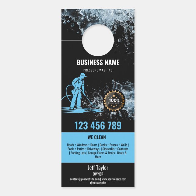 Beruflicher Druck Power waschen Waschtisch Dach Türanhänger (Vorderseite)