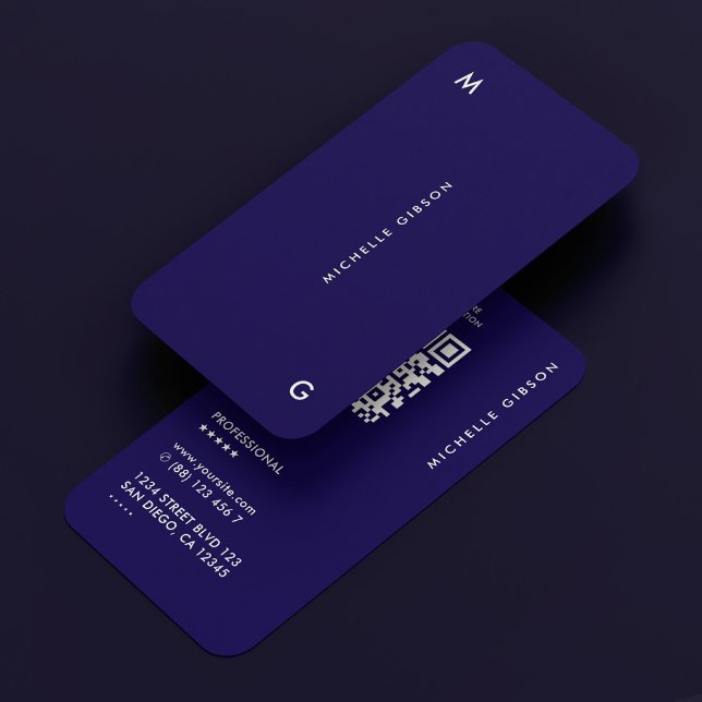 Beruflicher Dunkelblau, einfacher Minimalwert Visitenkarte (Professional Dark Blue Simple Minimal Business Card
)