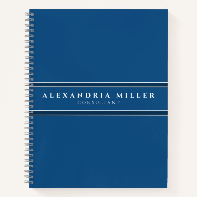 Beruflicher einfacher, moderner klassischer Blaust Notizbuch (Vorderseite)