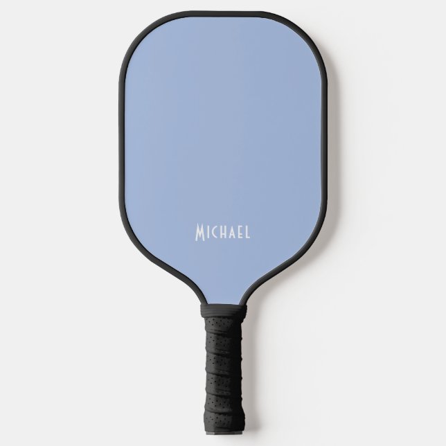 Beruflicher einfacher Name Modern Light Blue White Pickleball Schläger (Vorderseite)