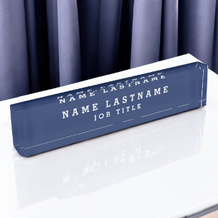 Beruflicher Elegant Navy Blue Desk Namensplakette