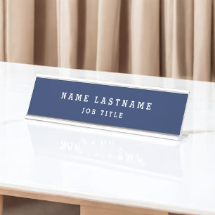 Beruflicher Elegant Navy Blue Desk Schreibtischnamensplakette
