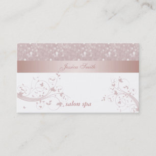 Beruflicher, eleganter Glitzer mit blühenden Blume Visitenkarte