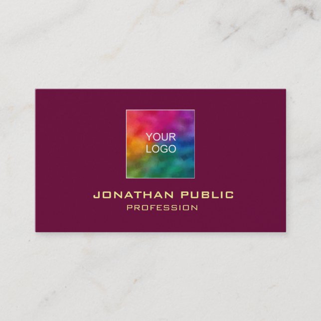 Beruflicher, eleganter Goldfarbtext Visitenkarte (Vorderseite)