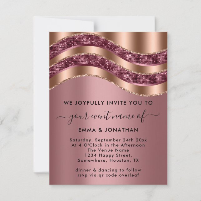 Beruflicher Eleganter Kupfer-QRCode Pink mit schwa (Vorderseite)