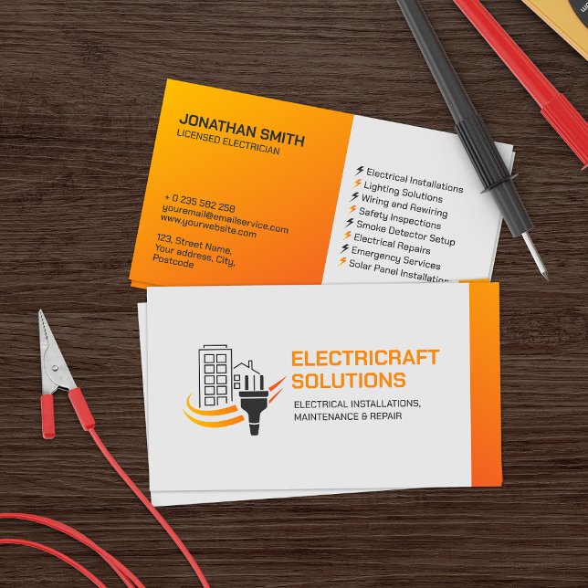 Beruflicher Elektrischer Unternehmer - Elektriker Visitenkarte (Von Creator hochgeladen)
