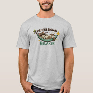 Beruflicher Entspanner Lustige Katze in der Hängem T-Shirt