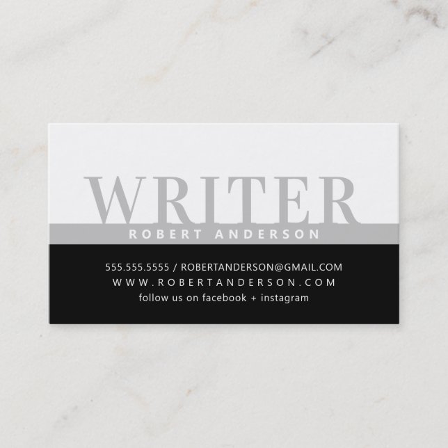 BERUFLICHER, fettfreier Farbblock in hellgrau Visitenkarte (Vorderseite)