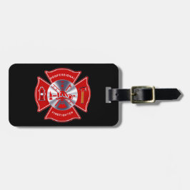 Beruflicher Feuerwehrmann (addieren Sie Ihr Gepäckanhänger