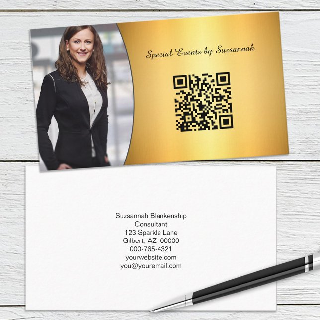 Beruflicher Flare-Gold-Code für Foto QR Visitenkarte (Von Creator hochgeladen)