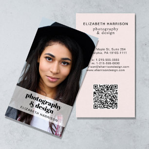 Beruflicher Foto QR-Code Rosa Visitenkarte