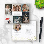 Beruflicher Fotograf in Gold Dots Collage Flyer<br><div class="desc">Doppelseitiger Flyer für einen beruflichen Fotografen, wo Sie Ihre Arbeit in einer Foto-Collage mit Platz für sechs Ihrer Fotos präsentieren können. Fügen Sie Ihren Namen und Ihre Spezialität oder Titel oder Service auf dem Cover hinzu. Auf der Rückseite finden Sie Imitate goldene Konfetti, ein Profil-Foto von sich selbst und Ihre...</div>