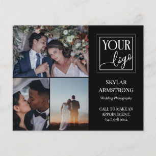 Beruflicher Fotograf mit Schwarz-Fotocollage-Logo Flyer