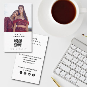 Beruflicher Fotograf QR Code Social Media Visitenkarte