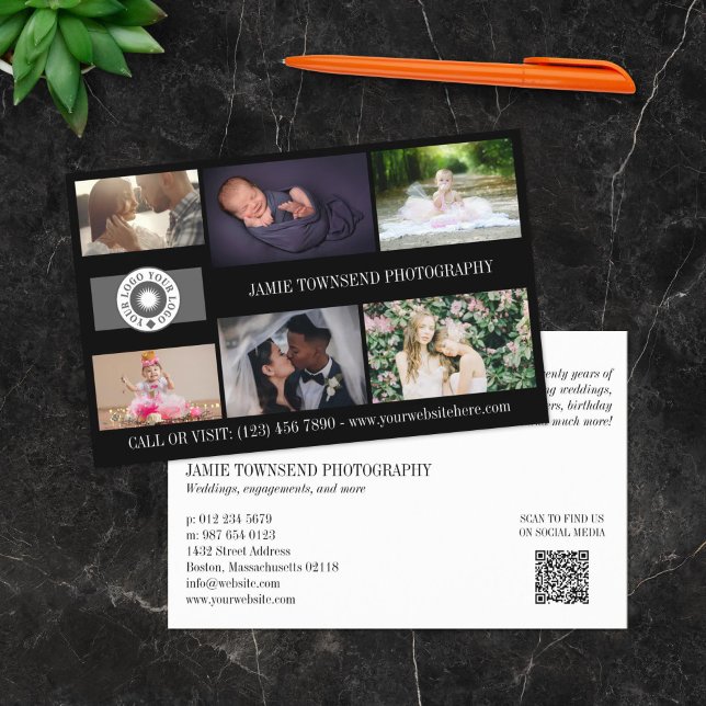 Beruflicher Fotograf-QR mit Schwarzen Logos Flyer (Von Creator hochgeladen)