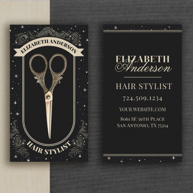 Beruflicher Friseur Schönheitssalon Visitenkarte (Elegant and modern hair stylist / hair salon business cards)