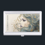 Beruflicher Friseur Schönheitssalon Visitenkarten Dose<br><div class="desc">Ein eleganter blau-goldener Schönheitssalon mit Visitenkarte. Ideal für Haare,  Make-up und Nagelstudios. Entworfen für Sie von BlackBerry Boulevard.</div>