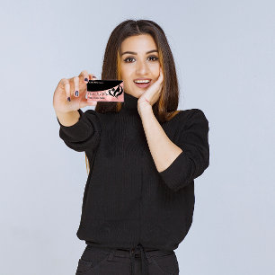 Beruflicher Friseur Stylist Rose Makeup Logo Visitenkarte