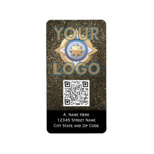 Beruflicher Glitzer-QR-Code Adressaufkleber
