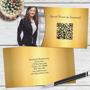 Beruflicher Goldflare-Code für Foto QR Visitenkarte