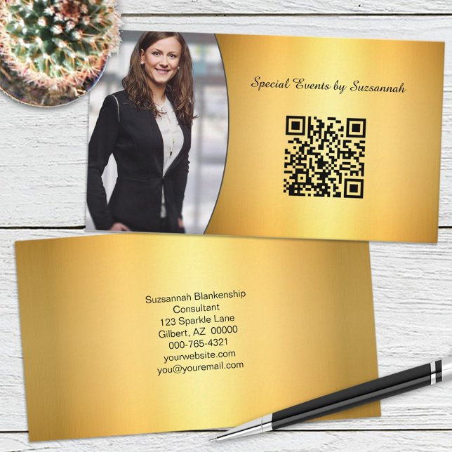 Beruflicher Goldflare-Code für Foto QR Visitenkarte (Von Creator hochgeladen)