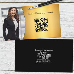 Beruflicher Goldflare-Code für Foto QR Visitenkarte