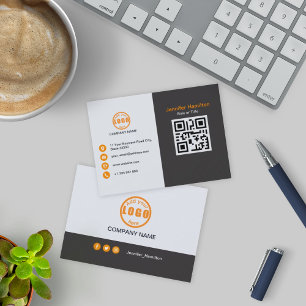 Beruflicher Grauer Orange-Code für Ihr Logo Visitenkarte