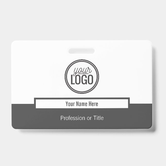 Beruflicher Graufarbblock-Tag Ausweis (Vorderseite)