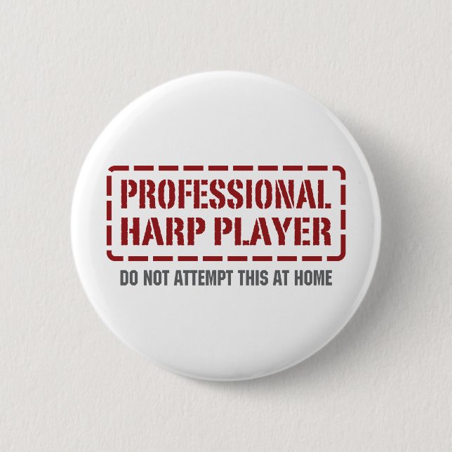Beruflicher Harfen-Spieler Button (Vorderseite)