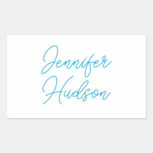 Beruflicher hellblauer Name Rechteckiger Aufkleber