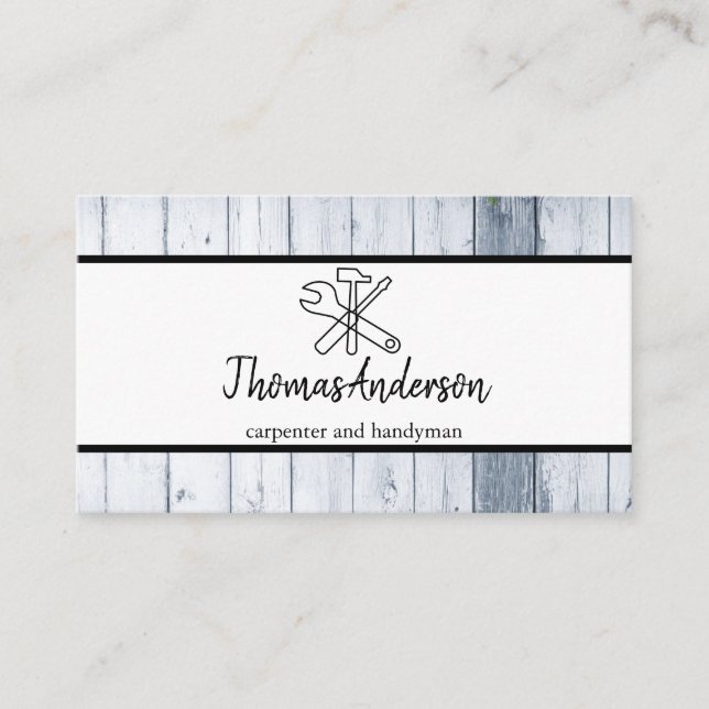 Beruflicher Holzkörner Rustikaler Schreiner Visitenkarte (Vorderseite)