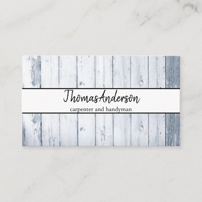 Beruflicher Holzkörner Rustikaler Schreiner Visitenkarte (Vorderseite)