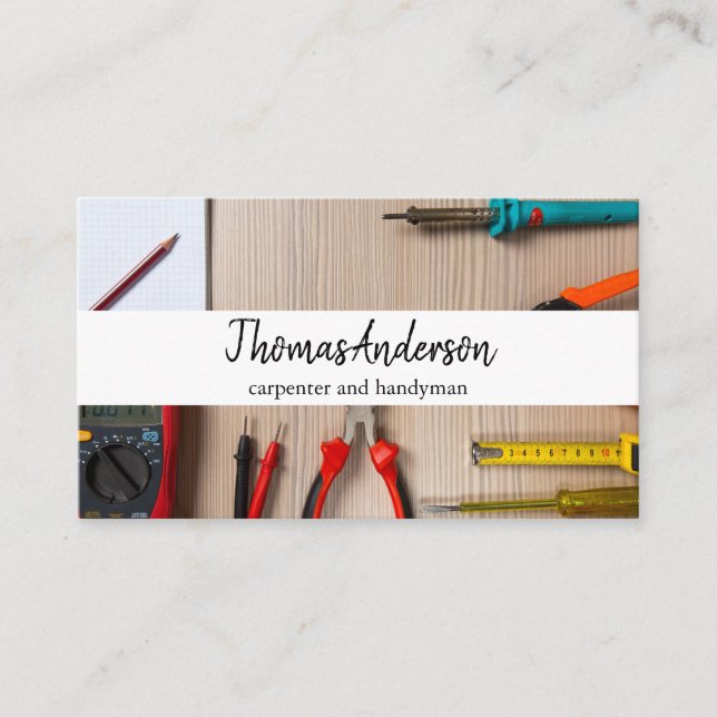 Beruflicher Holzkörner Rustikaler Schreiner Visitenkarte (Vorderseite)