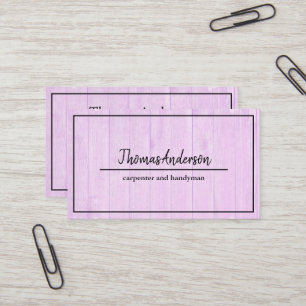 Beruflicher Holzkörner Rustikaler Schreiner Visitenkarte