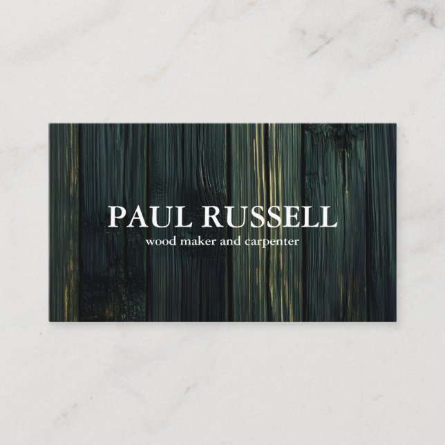 Beruflicher Holzkörner Rustikaler Tischler Visitenkarte (Vorderseite)