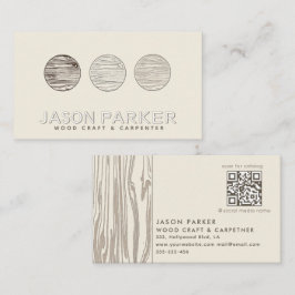 Beruflicher Holzschnitzel Qr-Code Visitenkarte