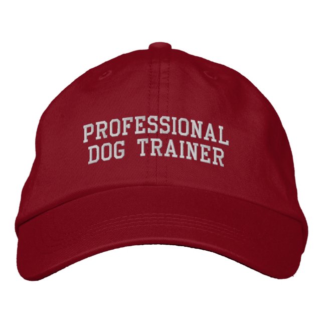 Beruflicher Hundetrainer, rot und silber Bestickte Baseballkappe (Vorderseite)