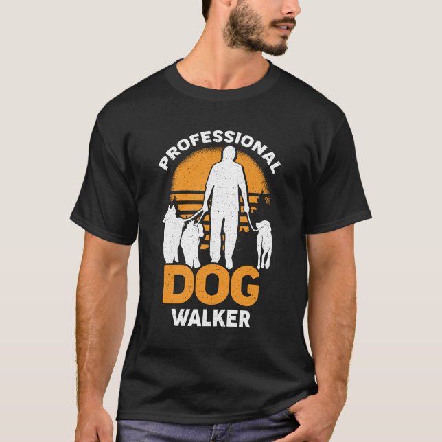 Beruflicher Hundewalker Haustier-Geschenk T-Shirt (Vorderseite)